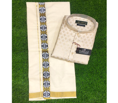 Kuthampully Khadi Shervani Set for Wedding for Men